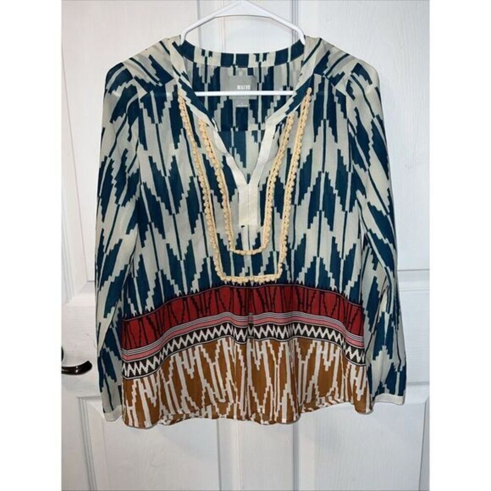 Maeve‎ Anthropologie Women's Bohemian Aztec Blouse Size 2